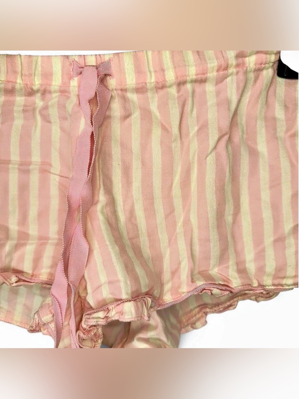 Victoria's Secret Pink and Cream Pajama Set. Size XS. 100% Cotton. Well loved! - Picture 4 of 8